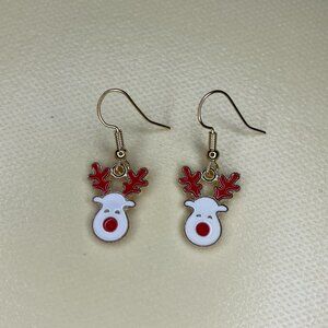 Festive Reindeer Drop Earrings